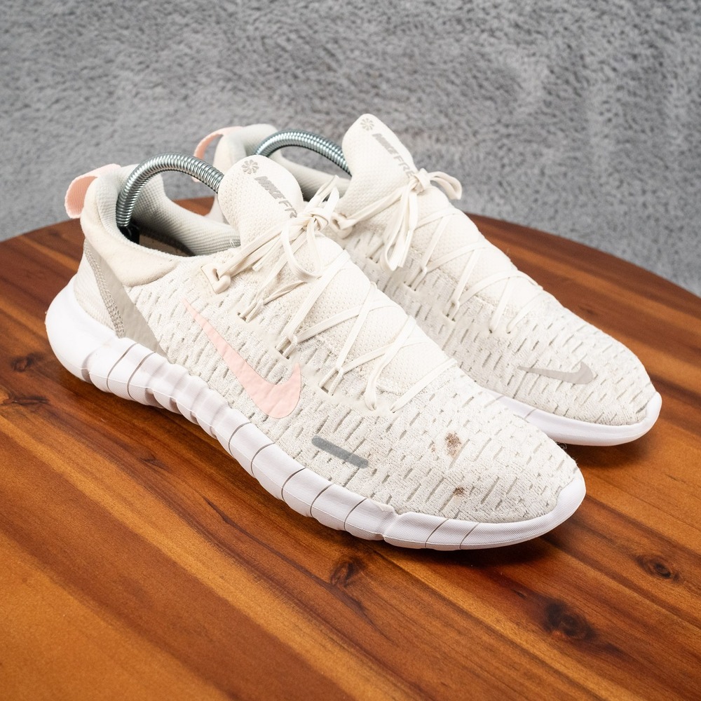 Nike Free RN 5.0 Size 10.5 Sail Atmosphere White Pink Running Shoes CZ1891-101